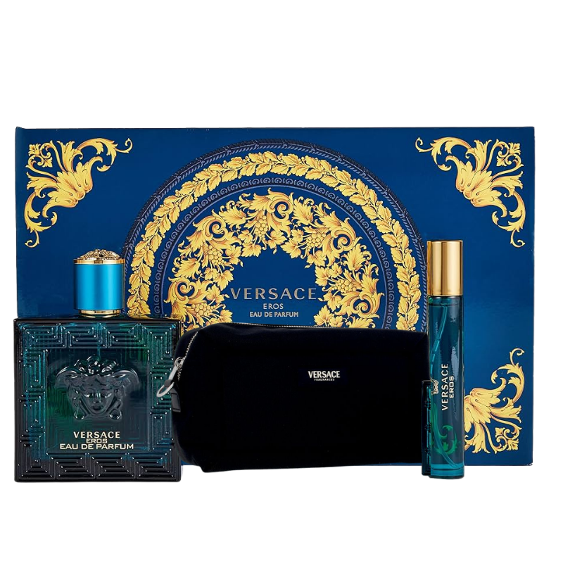 Versace Eros Eau de Toilette 4 Pcs Gift Set box available at The Perfume Savor