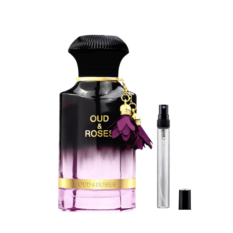 Ahmed Al Maghribi Oud & Roses Eau de Parfum Decants available at The Perfume Savor