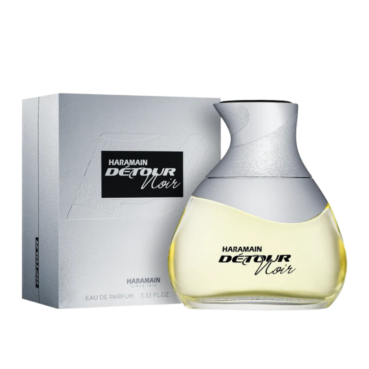 Al Haramain Perfumes Detour Noir EDP 100ml bottle available at The Perfume Savor