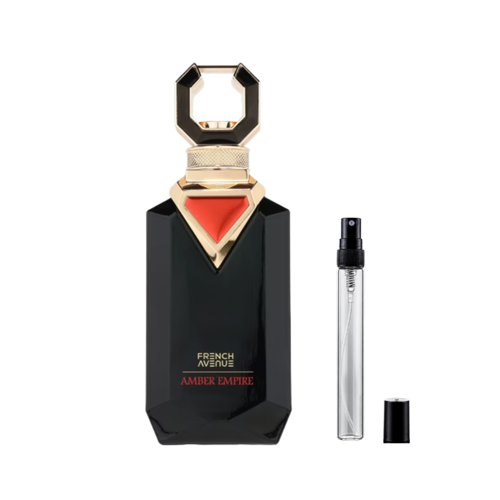 French Avenue Amber Empire Eau de Parfum decant bottles available at The Perfume Savor