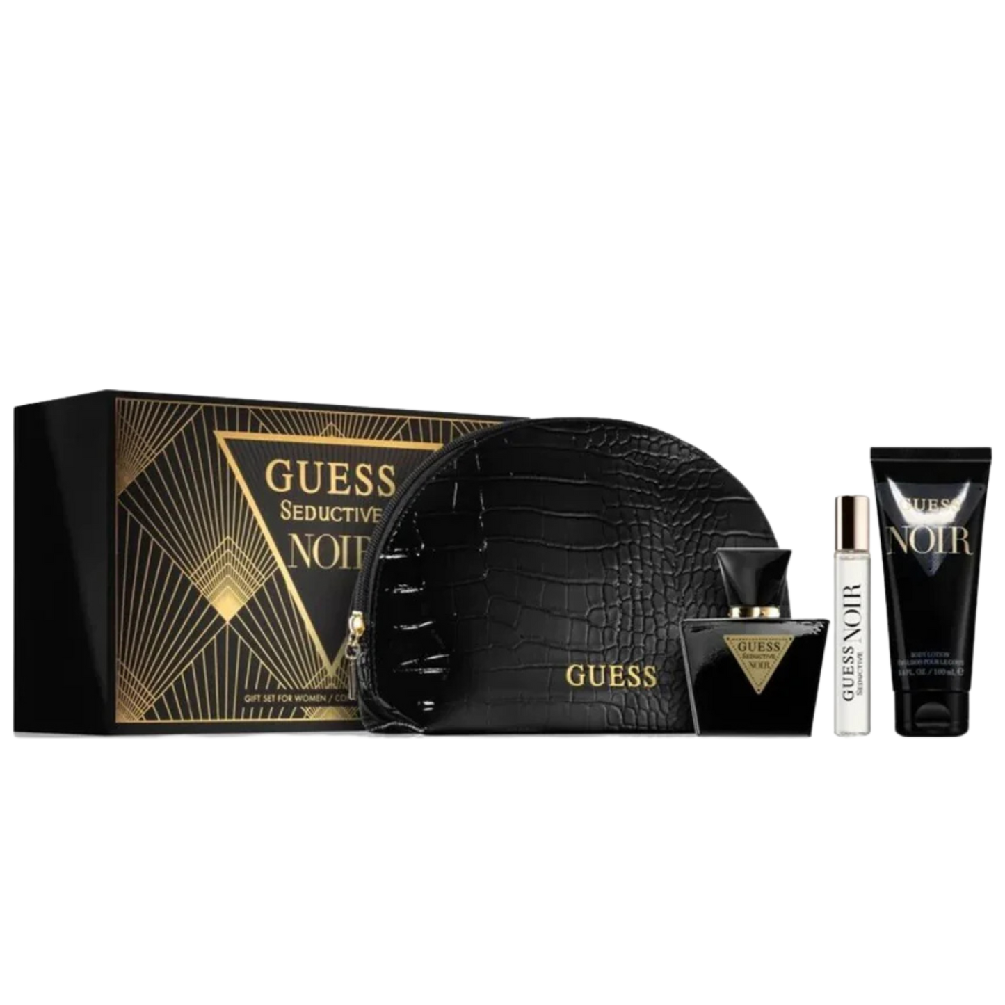 Guess Guess Seductive Noir Women EDT 75ml Travel Spray 15ml Body Lotion 100ml Gift Set available at The Perfume Savor
