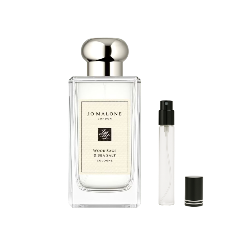 Jo Malone London Wood Sage and Sea Salt decant sample bottle available at The Perfume Savor