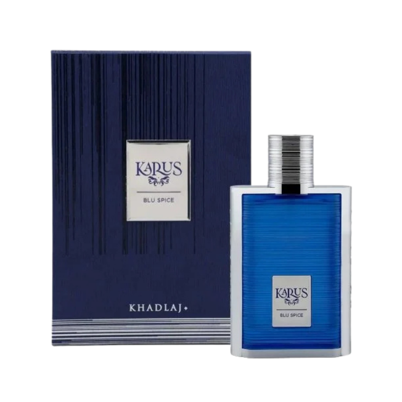 Khadlaj Karus Blu Spice Eau de Parfum 100ml bottle available at The Perfume Savor