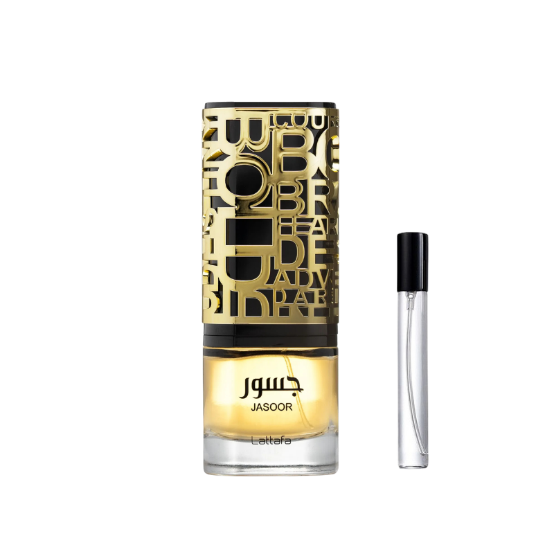 Lattafa Jasoor EDP decant sample bottle available at The Perfume Savor
