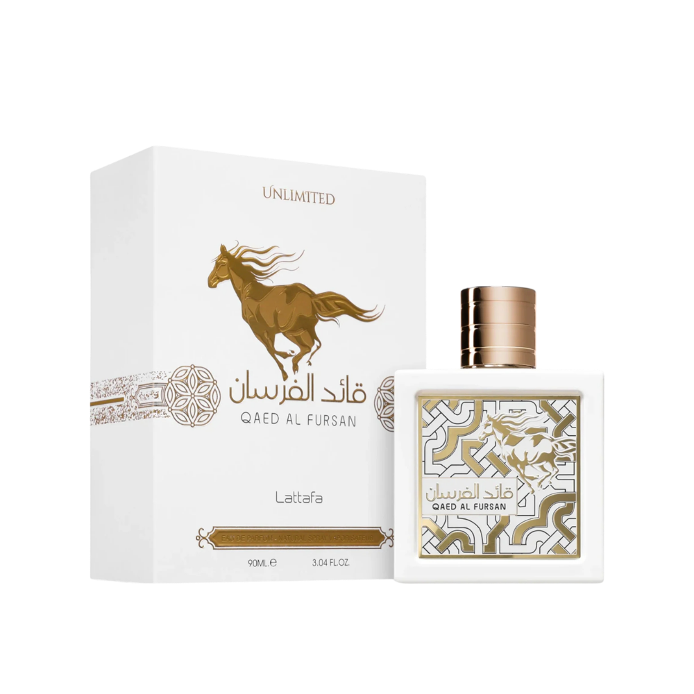 Lattafa Qaed Al Fursan Unlimited Eau de Parfum 100ml full bottle available at The Perfume Savor