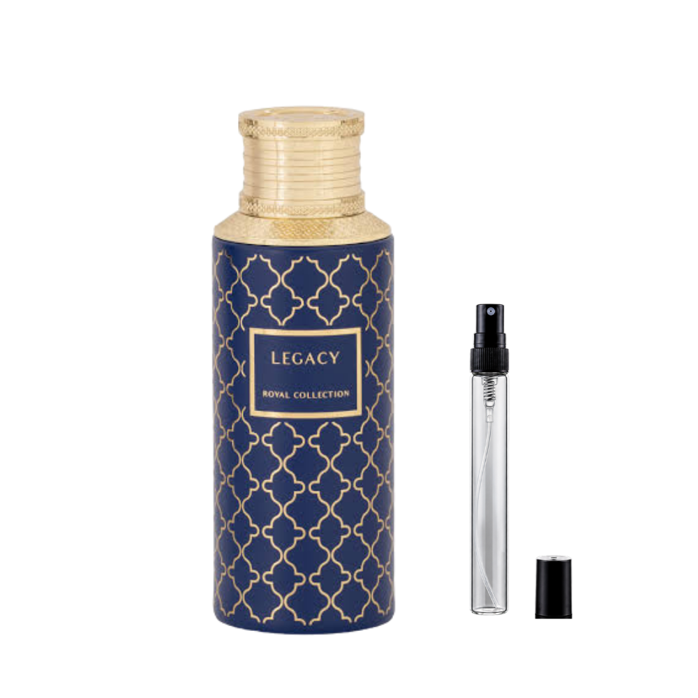 Maison Asrar Legacy Eau de Parfum decant bottles available at The Perfume Savor