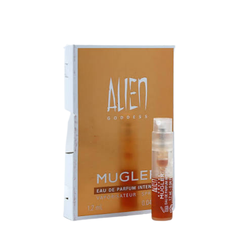 Mugler Alien Goddess Eau de Parfum Intense 1.2ml official sample vial available at The Perfume Savor