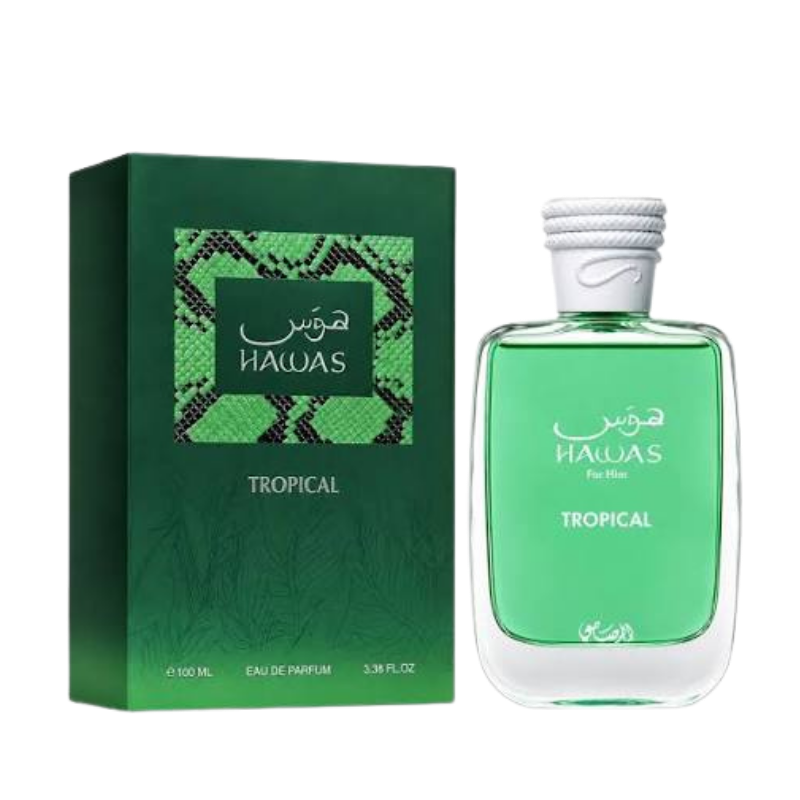 Rasasi Hawas Tropical for Him Eau de Parfum 100ml bottle available at The Perfume Savor
