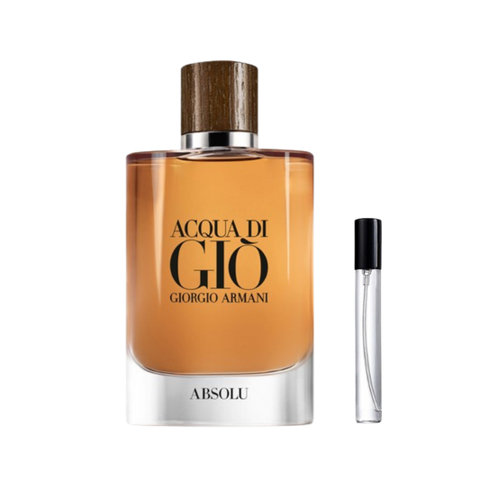 Giorgio Armani Acqua Di Gio Absolu EDP decant sample bottle available at The Perfume Savor