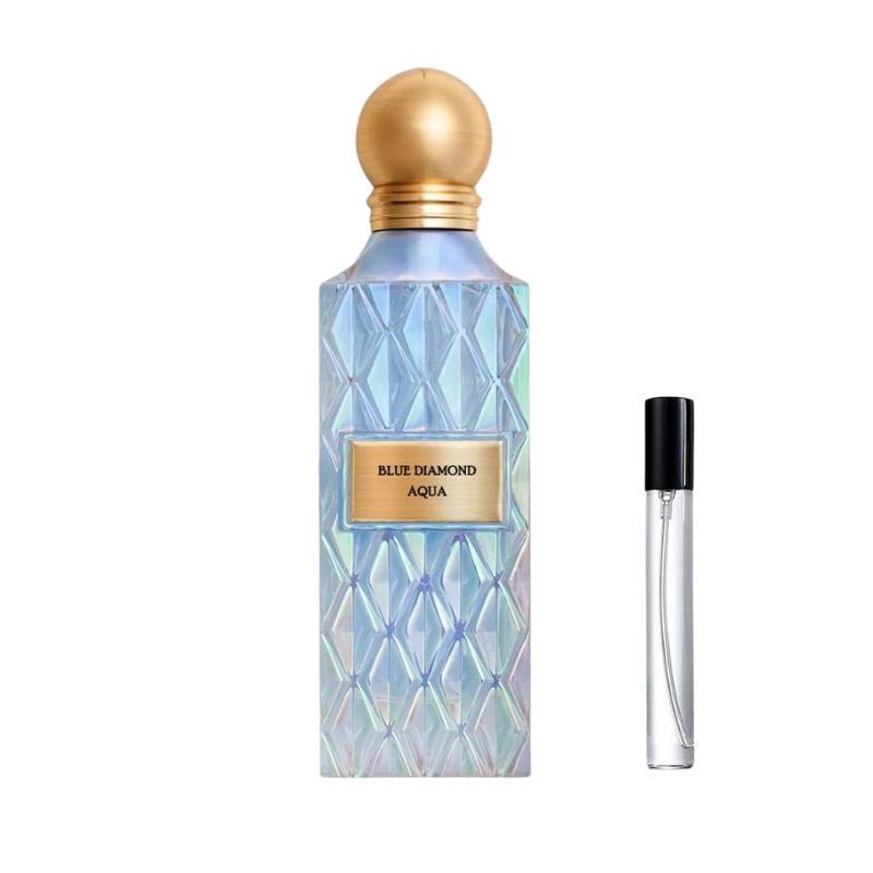IBRAQ Blue Diamond Aqua decant sample bottle available at The Perfume Savor