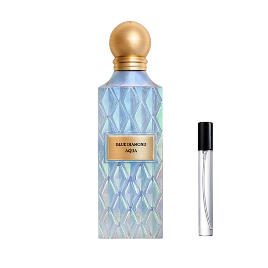 IBRAQ Blue Diamond Aqua decant sample bottle available at The Perfume Savor