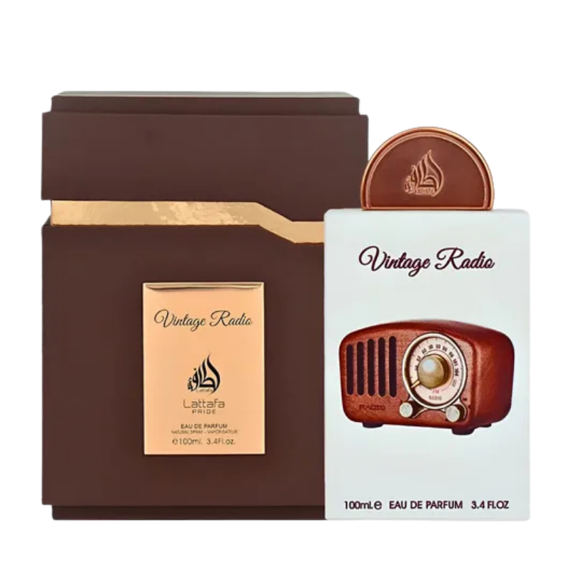 Lattafa Vintage Radio Eau de Parfum 100ml bottle available at The Perfume Savor
