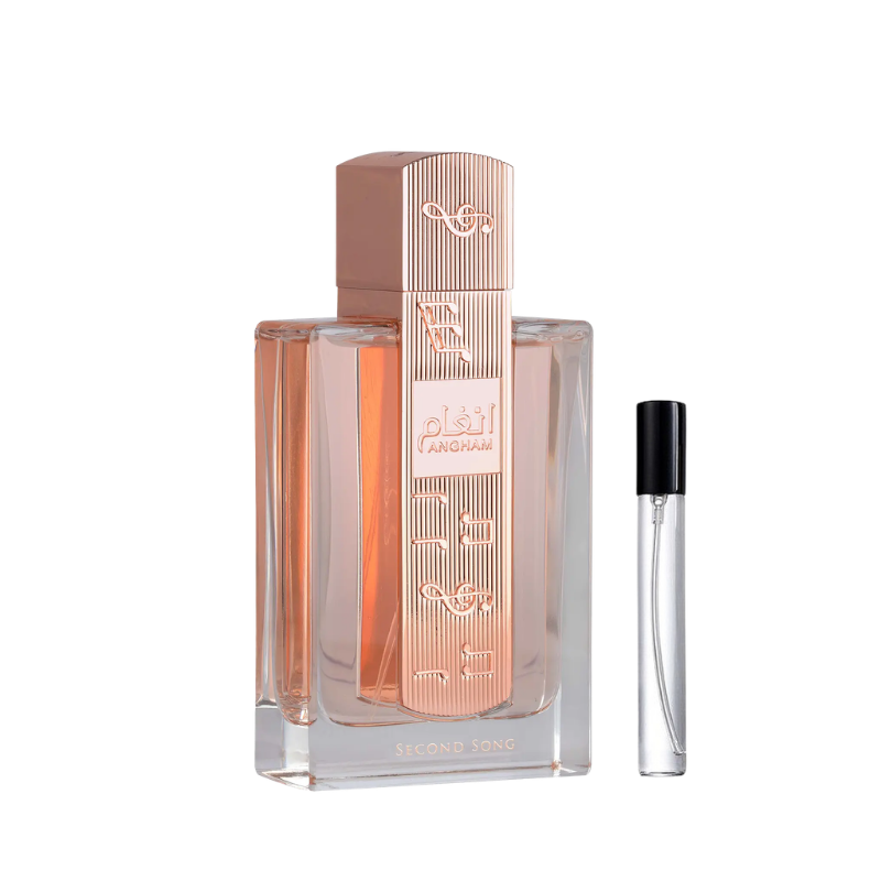 Lattafa Angham Second Song decant sample bottle available at The Perfume Savor