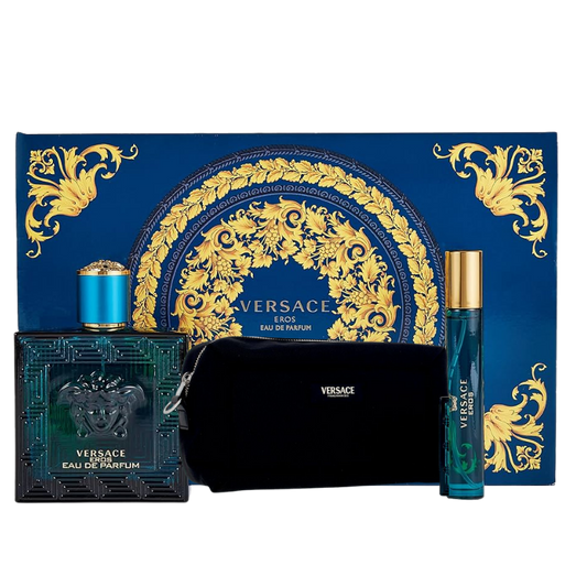 Versace Eros Eau de Toilette 4 Pcs Gift Set box available at The Perfume Savor