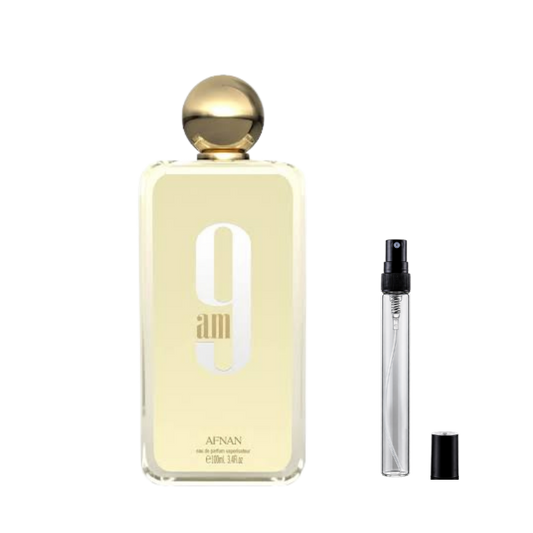 Afnan 9am Pour Femme Eau de Parfum decants available at The Perfume Savor