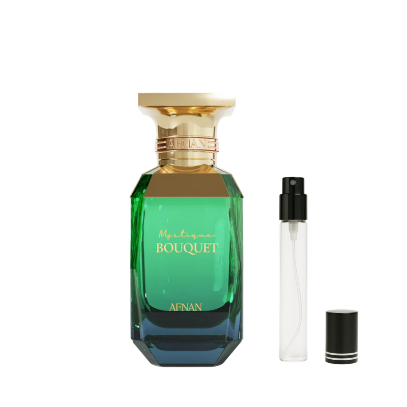 Afnan Mystique Bouquet EDP decant sample bottle available at The Perfume Savor