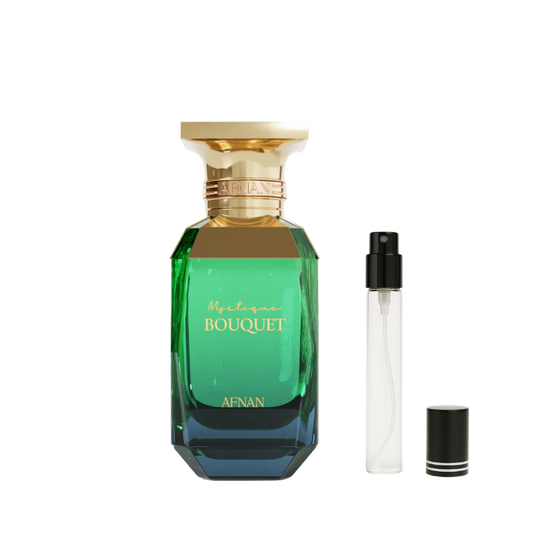 Afnan Mystique Bouquet EDP decant sample bottle available at The Perfume Savor