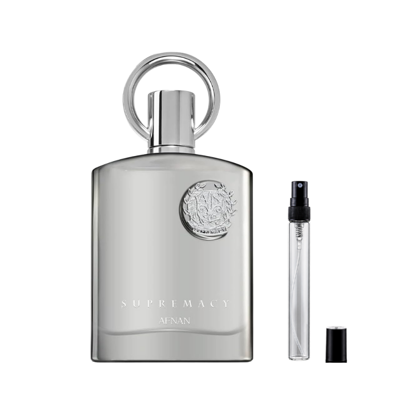 Afnan Supremacy Silver Eau de Parfum decants available at The Perfume Savor