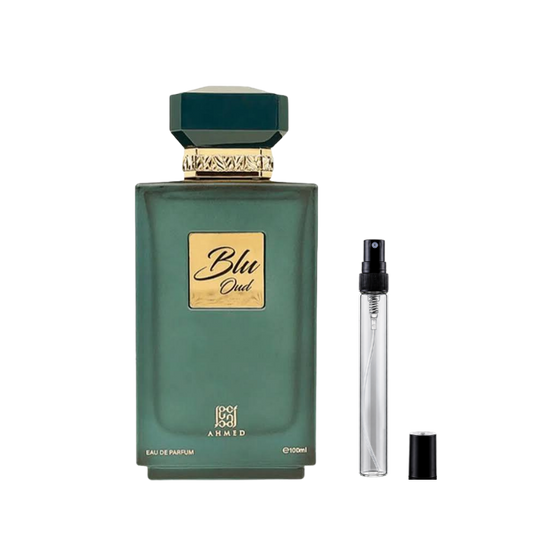 Ahmed Al Maghribi Blu Oud Extrait de Parfum Decants available at The Perfume Savor