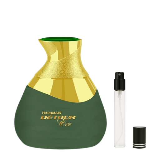 Al Haramain Perfumes Detour Eco EDP Decants available at The Perfume Savor