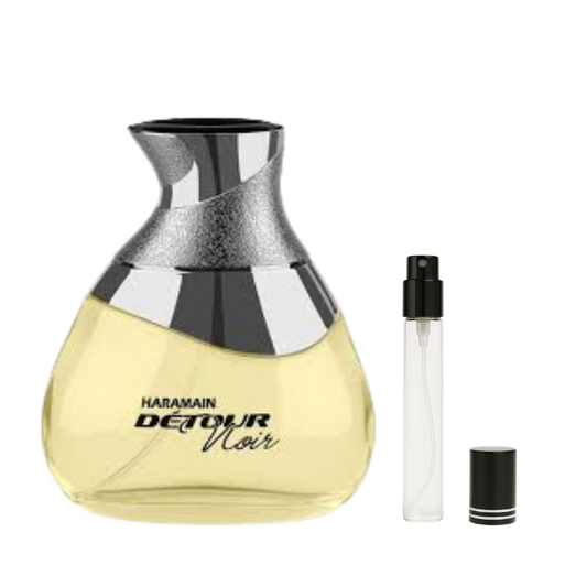 Al Haramain Perfumes Detour Noir EDP Decants available at The Perfume Savor