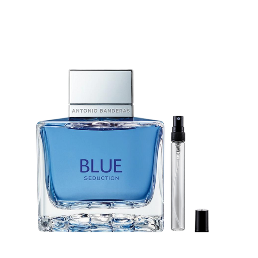 Antonio Banderas Blue Seduction Eau de Toilette decant bottles available at The Perfume Savor