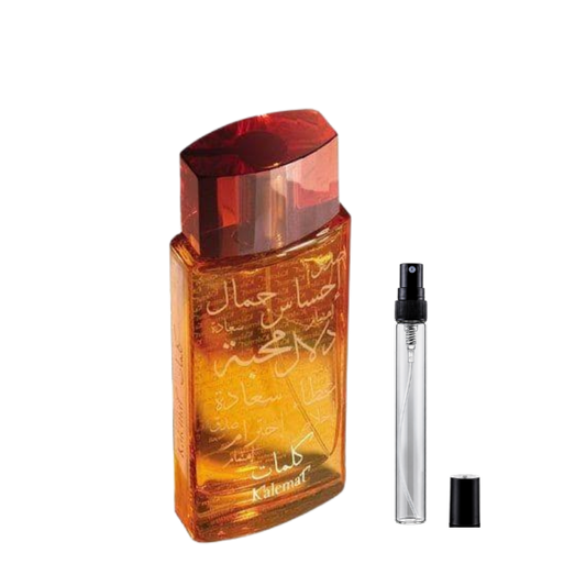 Kalemat Black By Arabian Oud Eau de Parfum decants available at The Perfume Savor