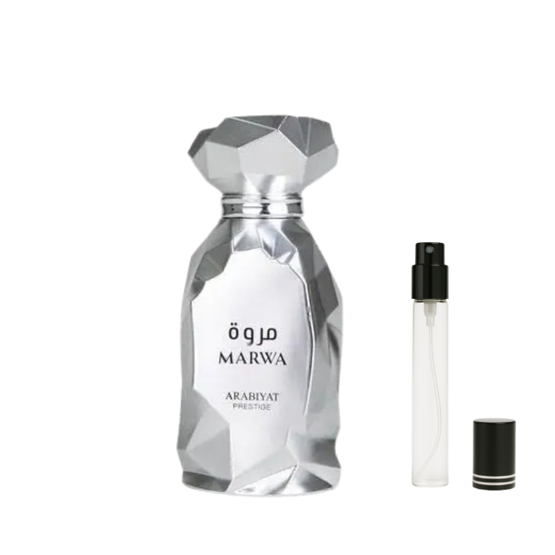 Arabiyat Prestige Marwa EDP decant sample bottle available at The Perfume Savor