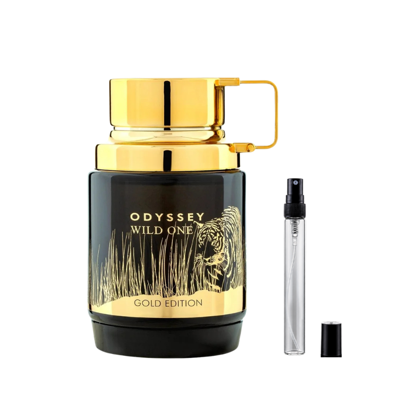 Armaf Odyssey Wild One Gold Edition Eau de Parfum decants available at The Perfume Savor