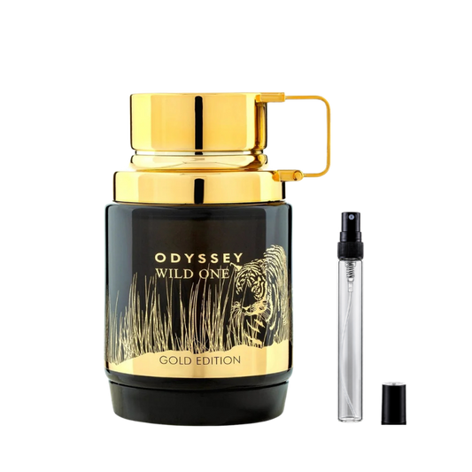 Armaf Odyssey Wild One Gold Edition Eau de Parfum decants available at The Perfume Savor