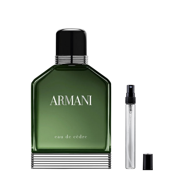 Armani Eau de Cèdre Eau de Toilette decant bottles available at The Perfume Savor