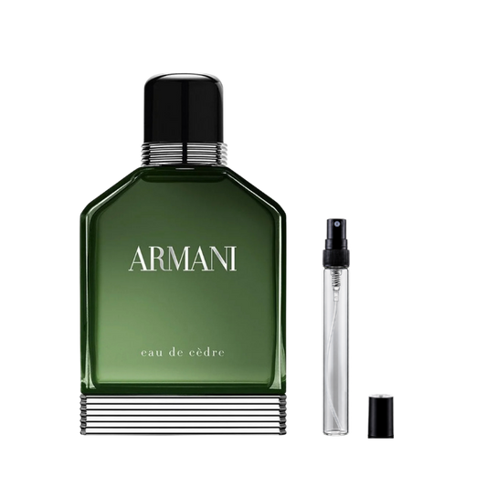 Armani Eau de Cèdre Eau de Toilette decant bottles available at The Perfume Savor