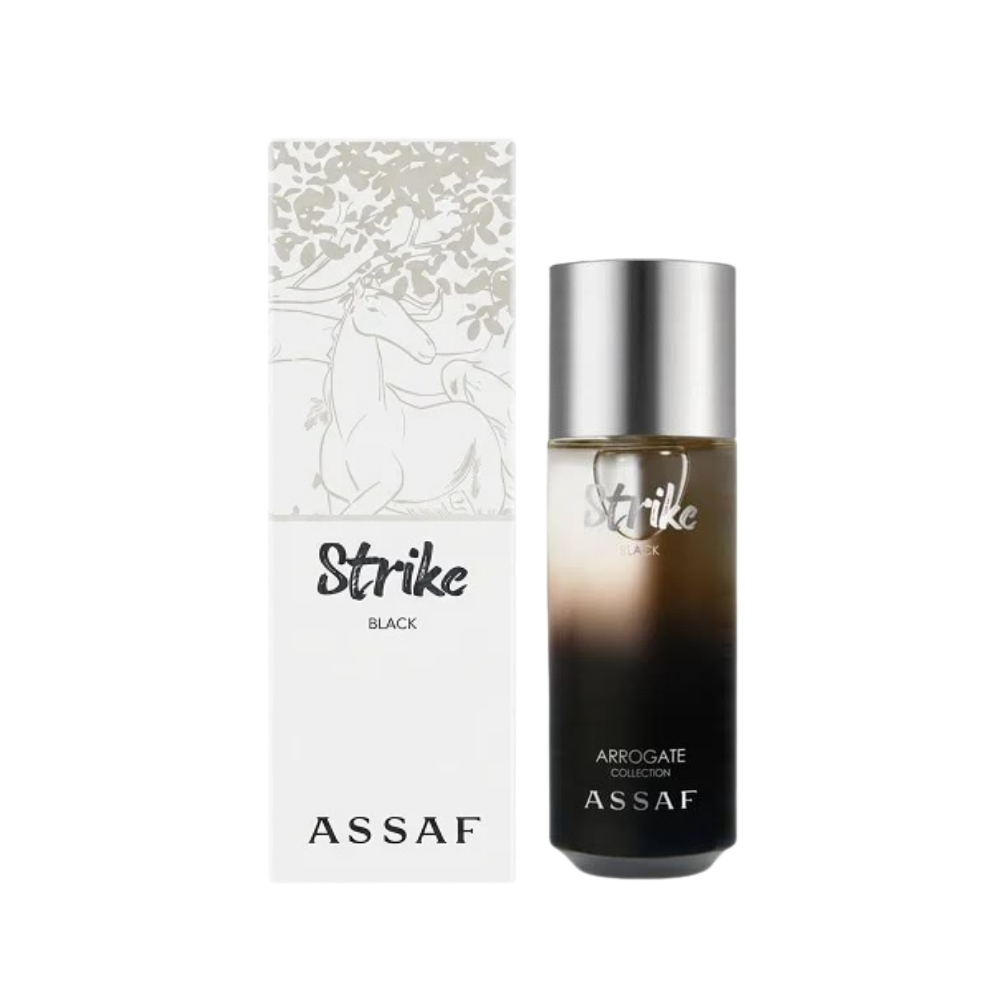 Assaf Strike Black Eau de Parfum 125ml bottle available at The Perfume Savor