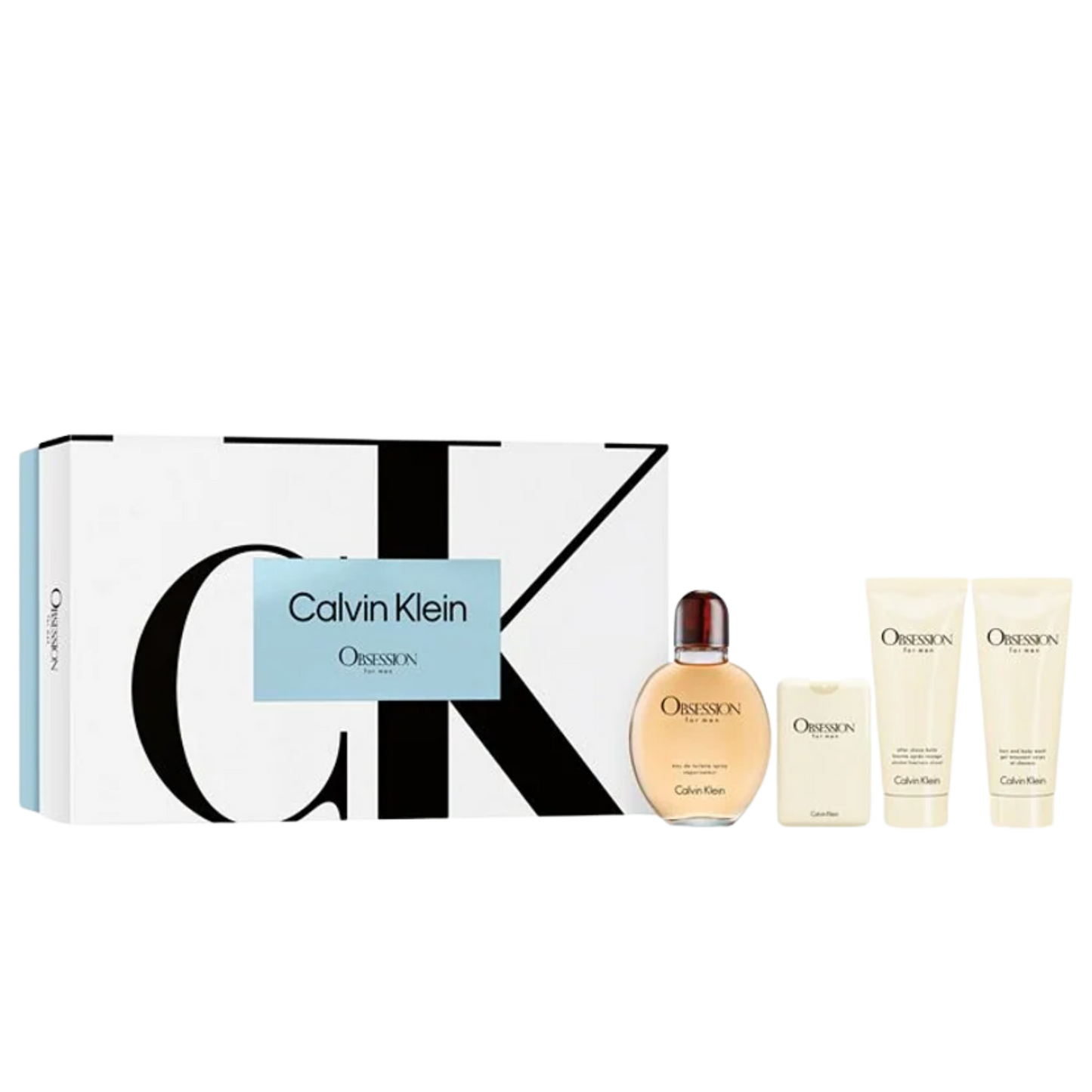 Calvin Klein Obsession for Men EDT 125ml Travel Spray 20ml Shave Balm 100ml Body Wash 100ml Gift Set available at The Perfume Savor