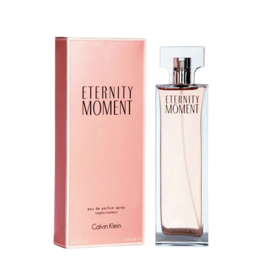 Calvin Klein Eternity Moment Eau de Parfum 100ml bottle for women available at The Perfume Savor