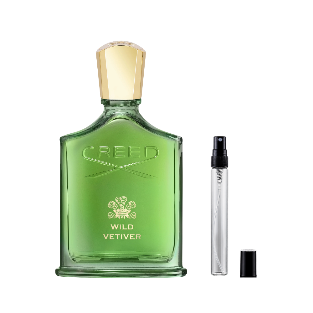Creed Wild Vetiver Eau de Parfum decant bottles available at The Perfume Savor