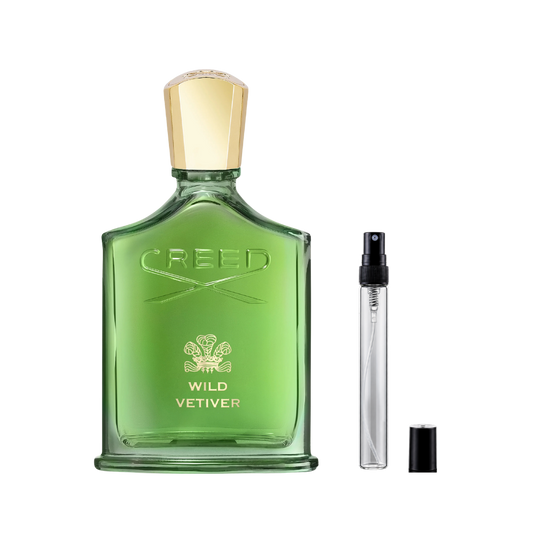 Creed Wild Vetiver Eau de Parfum decant bottles available at The Perfume Savor