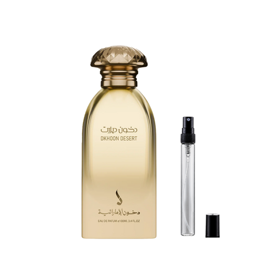 Dkhoon Desert Eau de Parfum decant bottles available at The Perfume Savor