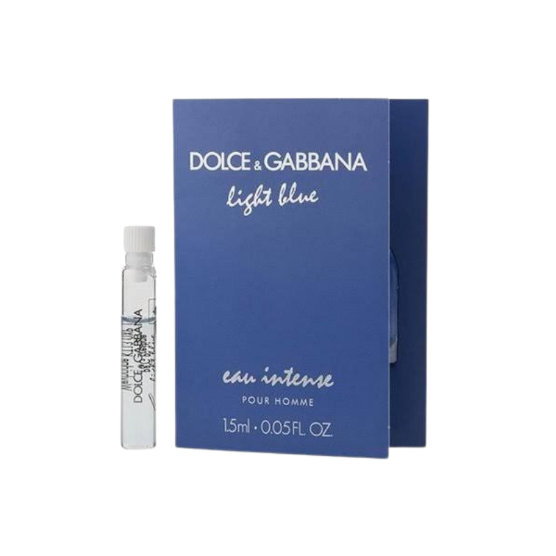 Dolce & Gabbana Light Blue Eau Intense Pour Homme 1.5ml official sample vial available at The Perfume Savor