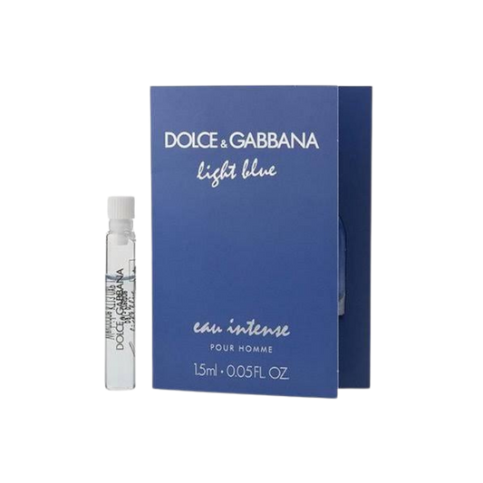 Dolce & Gabbana Light Blue Eau Intense Pour Homme 1.5ml official sample vial available at The Perfume Savor