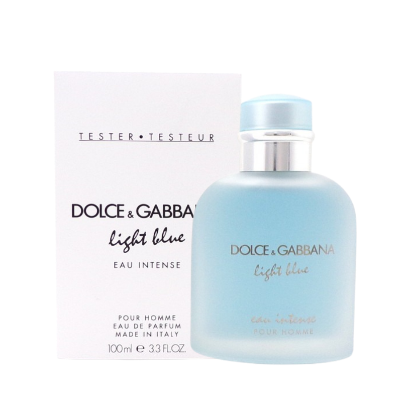 Dolce & Gabbana Light Blue Eau Intense Pour Homme Eau de Parfum 100ml Tester bottle available at The Perfume Savor