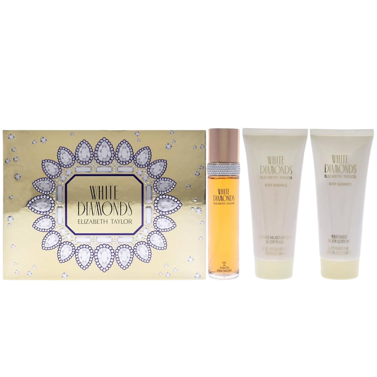 Elizabeth Taylor White Diamonds Women EDT 100ml Body Lotion 100ml Body Wash 100ml Gift Set available at The Perfume Savor