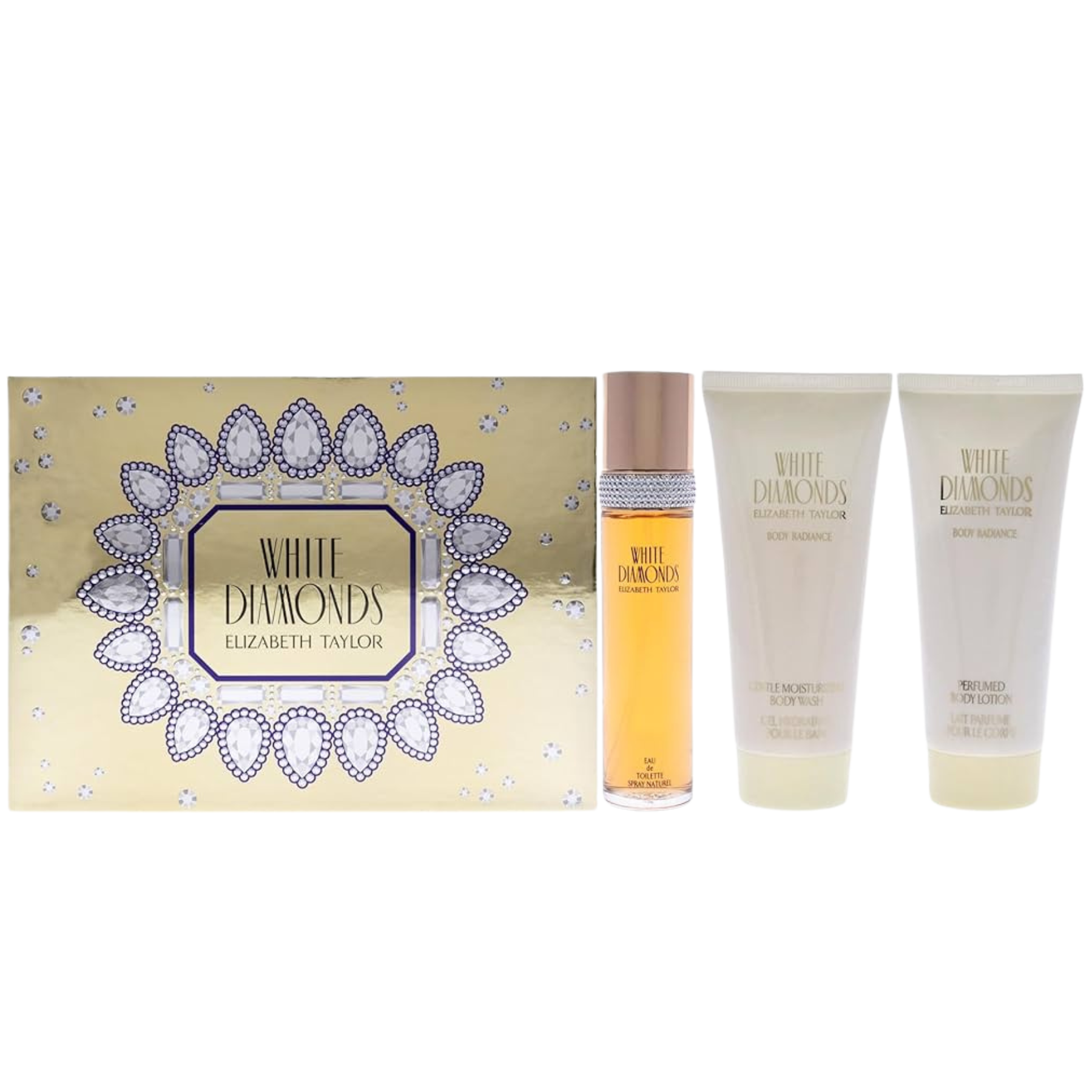 Elizabeth Taylor White Diamonds Women EDT 100ml Body Lotion 100ml Body Wash 100ml Gift Set available at The Perfume Savor