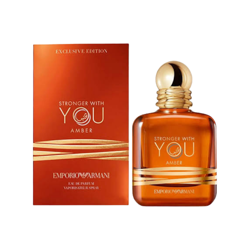 Emporio Armani Stronger With You Amber Eau de Parfum 100ml bottle available at The Perfume Savor