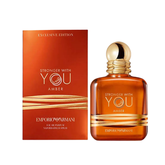 Emporio Armani Stronger With You Amber Eau de Parfum 100ml bottle available at The Perfume Savor