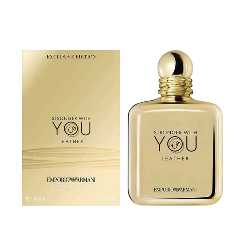 Emporio Armani Stronger With You Leather Eau de Parfum 100ml bottle available at The Perfume Savor