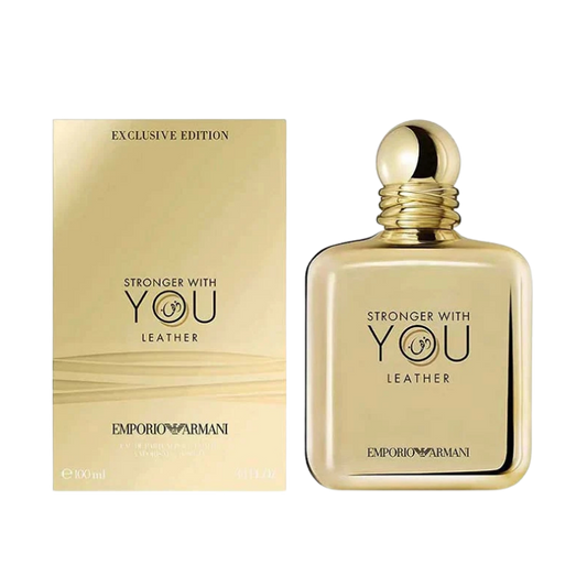 Emporio Armani Stronger With You Leather Eau de Parfum 100ml bottle available at The Perfume Savor