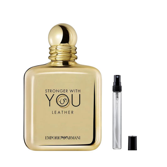 Emporio Armani Stronger With You Leather Eau de Parfum Decants available at The Perfume Savor