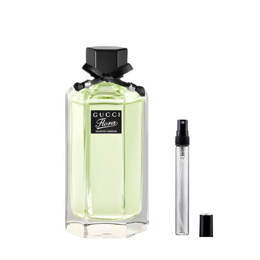 Flora by Gucci Gracious Tuberose Eau de Toilette decant bottles available at The Perfume Savor
