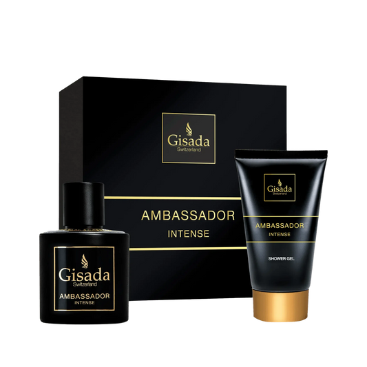 Gisada Ambassador Intense Men Gift Set 50ml EDP Shower Gel 100ml available at The Perfume Savor